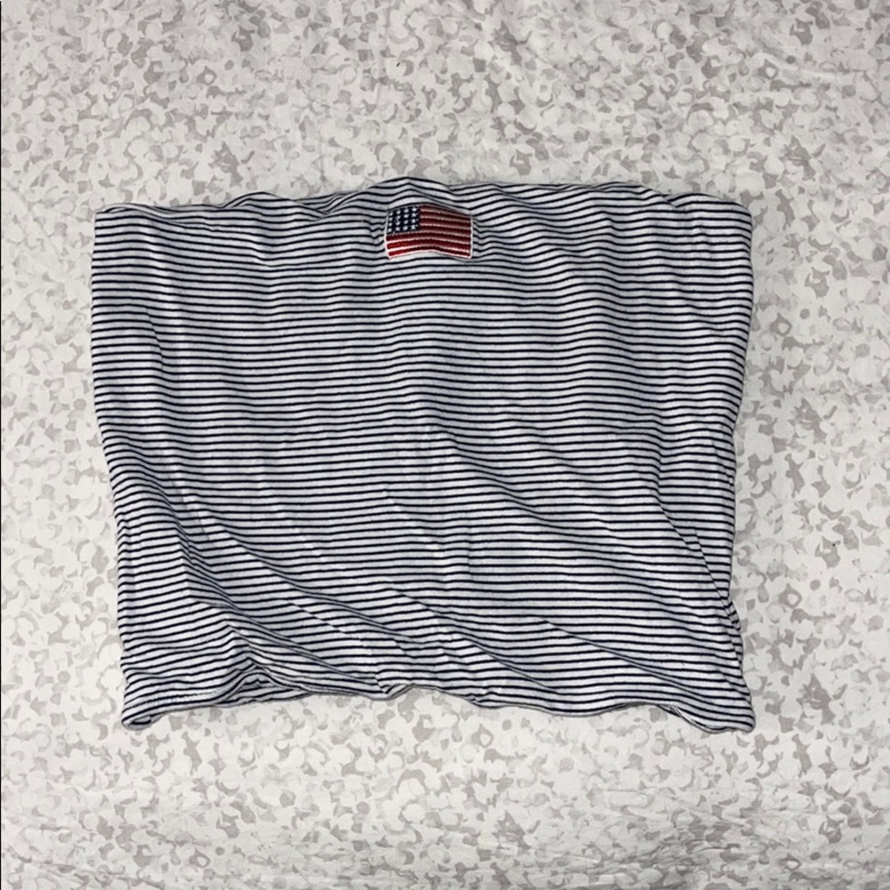 Striped blue and white crop top